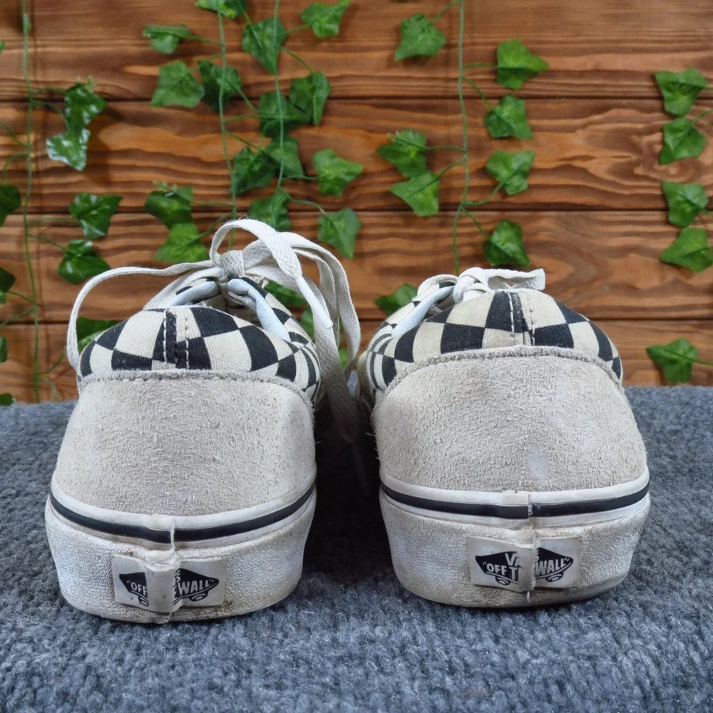 Vans Era Checkerboard‎ Mens 8 Womens 9.5 Skate Shoes Cream Black Suede Canvas